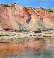 Pam-WIlliams-Filey-cliffs-watercolour